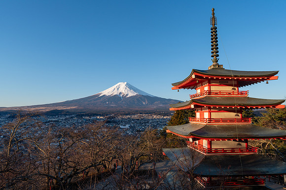 Chureito Pagoda and Mt. Fuji