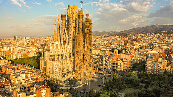Sagrada Familia Sunrise Barcelona, Spain.