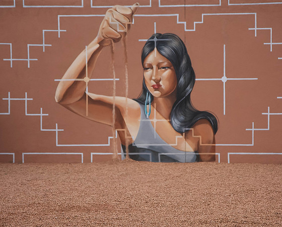 Mural outside Museum of Contemporary Native Arts