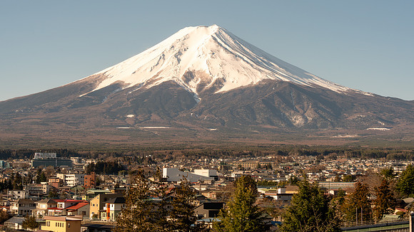 Mt. Fuji over Kawaguchiko town