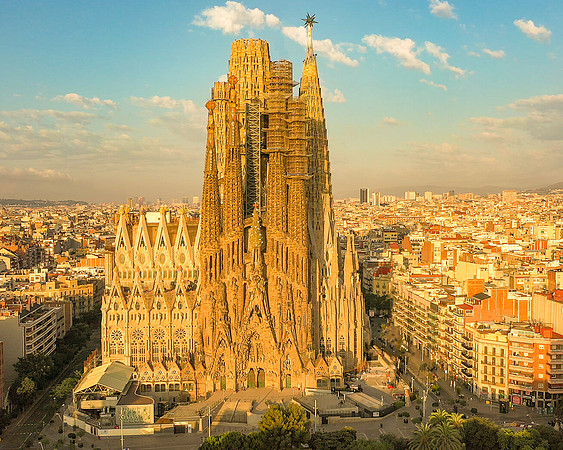 Sagrada Familia Sunrise, Barcelona, Spain.