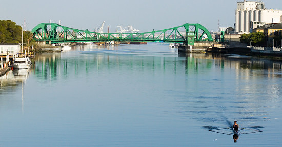 Park Street Bridge with rower