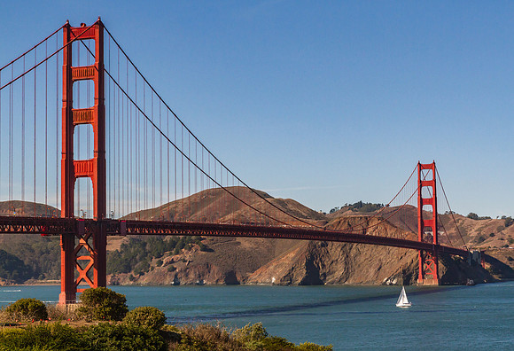 Golden Gate Bridge with sailboat