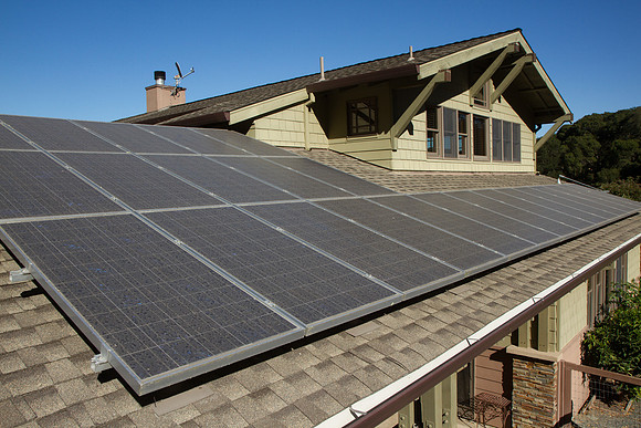 Solar panels on a roof