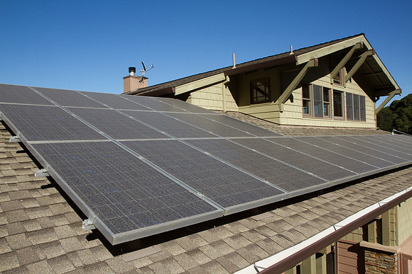Solar panels on roof