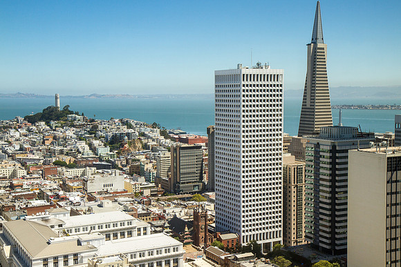 San Francisco skyline from Grand Hyatt Hotel