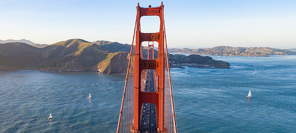 Aerial View of Golden Gate Bridge