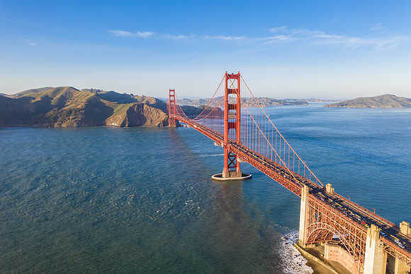 Aerial view of the Golden Gate Bridge, San Francisco, California