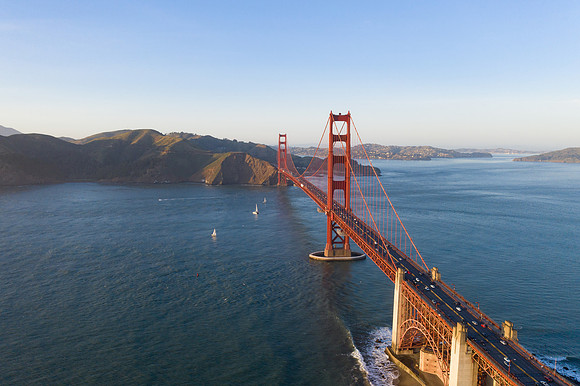Aerial view of the Golden Gate Bridge, San Francisco, California