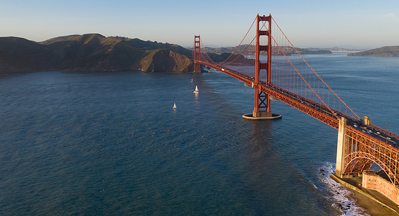 Aerial view of the Golden Gate Bridge, San Francisco, California