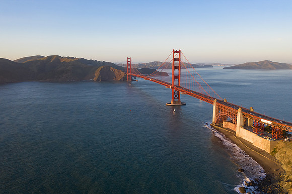 Aerial view of the Golden Gate Bridge, San Francisco, California
