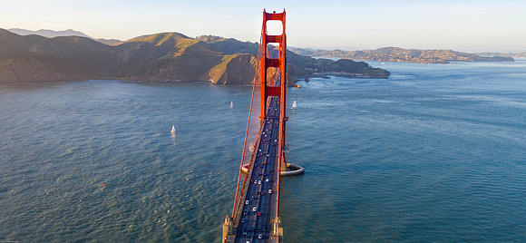 Aerial View of Golden Gate Bridge