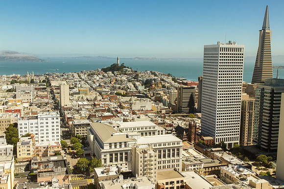 San Francisco skyline from Grand Hyatt Hotel