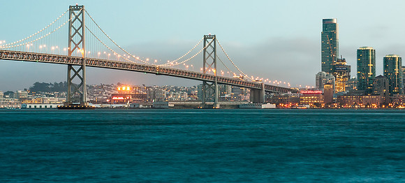 Sunset, Bay Bridge, San Francisco.