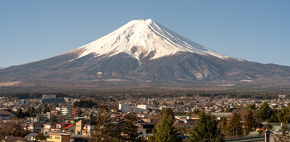Mt. Fuji over Kawaguchiko town