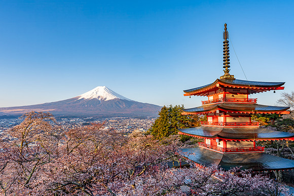 Chureito Pagoda and Mt. Fuji